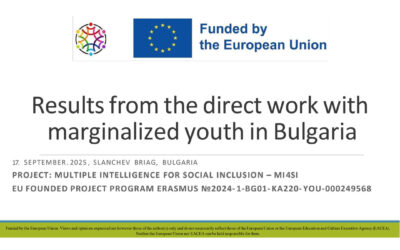 Презентация – Results from the direct work with marginalized youth in Bulgaria